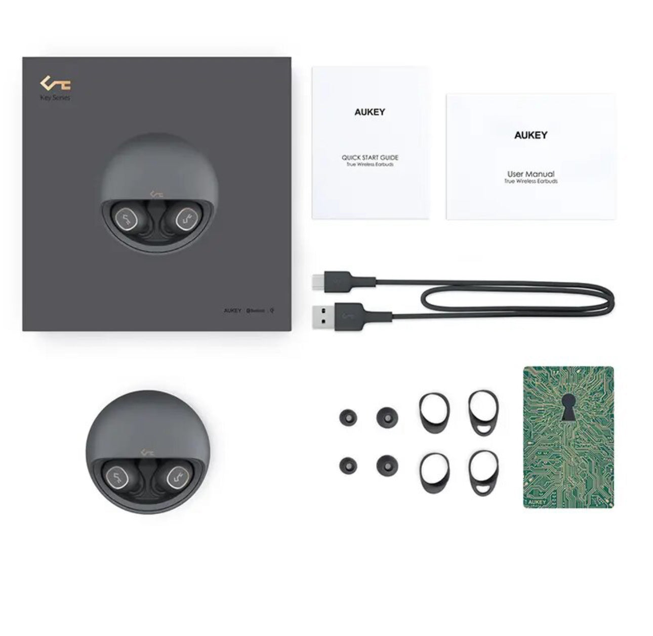 Aukey Aipower-auriculares inalámbricos T10, cascos con Bluetooth 5,0, estéreo, Control táctil, resistentes al agua, con micrófono