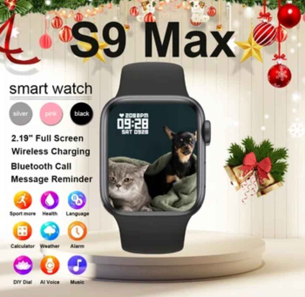 Reloj inteligente S9 Max para hombre y mujer