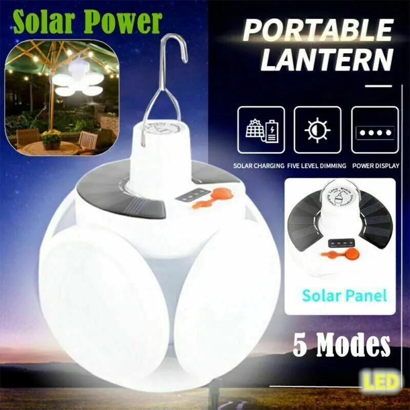 Lámpara solar LED exterior camping lámpara luces de tienda USB linterna recargable